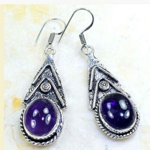 Amethyst ~ Handcrafted 925SS Earrings